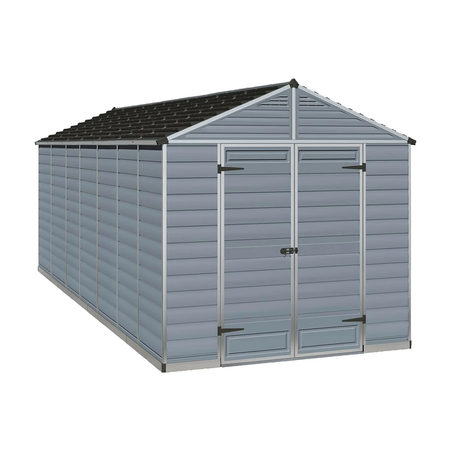 8x16ft Palram SkyLight Dark Grey Apex Shed 1 8x16ft Palram SkyLight Dark Grey Apex Shed