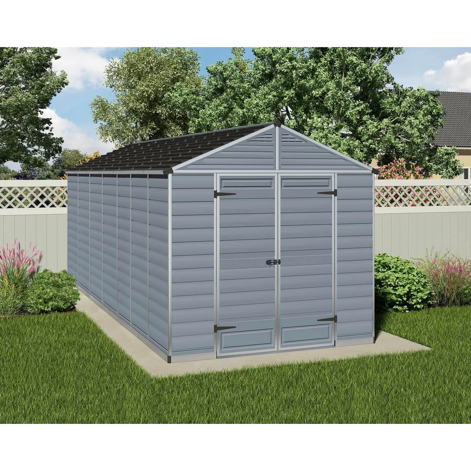 8x16ft Palram SkyLight Dark Grey Apex Shed 2 8x16ft Palram SkyLight Dark Grey Apex Shed - Image 2