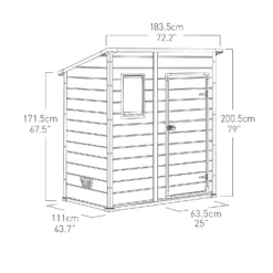 Keter Manor 6 X 4ft Outdoor Garden Pent Storage Shed - Beige/Brown -Garden And Outdoor Goods Store 12808002 2075036177226321