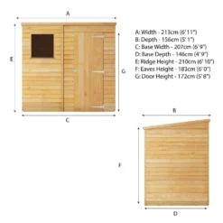 Mercia 7 X 5ft Overlap Pent Shed -Garden And Outdoor Goods Store 12809175 1094976248442181
