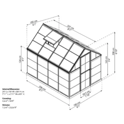Palram 6 X 8ft Canopia Harmony Greenhouse - Silver -Garden And Outdoor Goods Store 12810583 2134833167202621