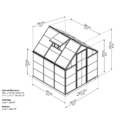 Palram 6 X 6ft Canopia Harmony Greenhouse - Silver -Garden And Outdoor Goods Store 12810594 1434845582859434