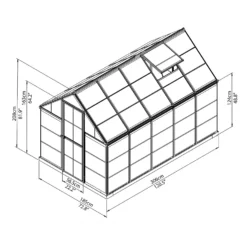 Palram 6 X 10ft Canopia Harmony Greenhouse - Silver -Garden And Outdoor Goods Store 12810851 9944845681741711