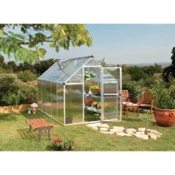Palram 6 X 10ft Canopia Mythos Greenhouse - Silver -Garden And Outdoor Goods Store 12810855 4384833196188075