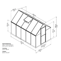 Palram 6 X 10ft Canopia Mythos Greenhouse - Silver -Garden And Outdoor Goods Store 12810855 9094833196368093
