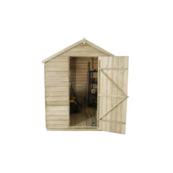 8x6ft Forest Natural Timber Overlap Apex Pressure Treated Wooden Shed -Garden And Outdoor Goods Store 12810904 2044845600308118