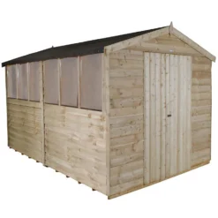 12x8ft Forest Wooden Overlap Pressure Treated Apex Shed -incl. Installation -Garden And Outdoor Goods Store 12815043 1884845697591773