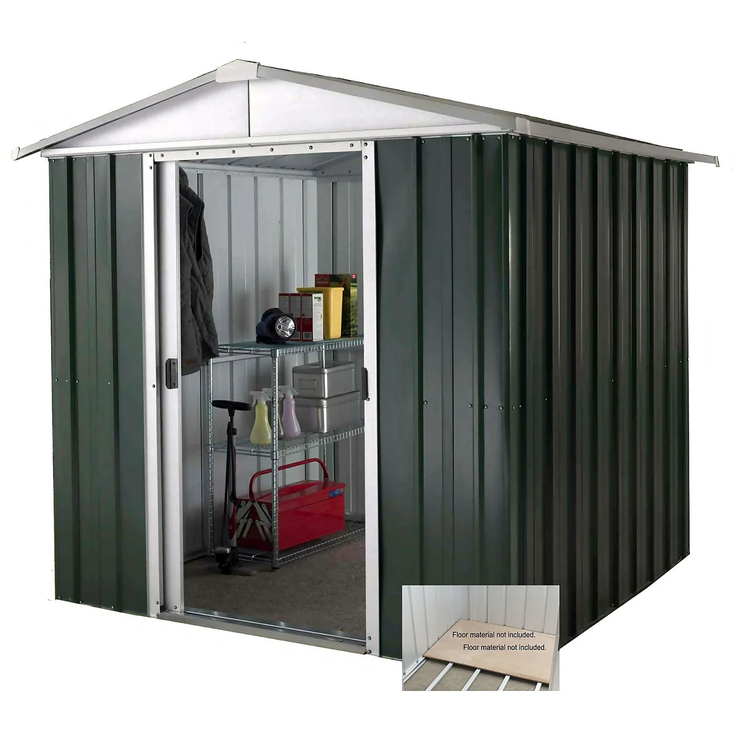 Yardmaster 6x5ft Hercules Deluxe Apex Metal Shed With Floor Frame 2 Yardmaster 6x5ft Hercules Deluxe Apex Metal Shed With Floor Frame - Image 2