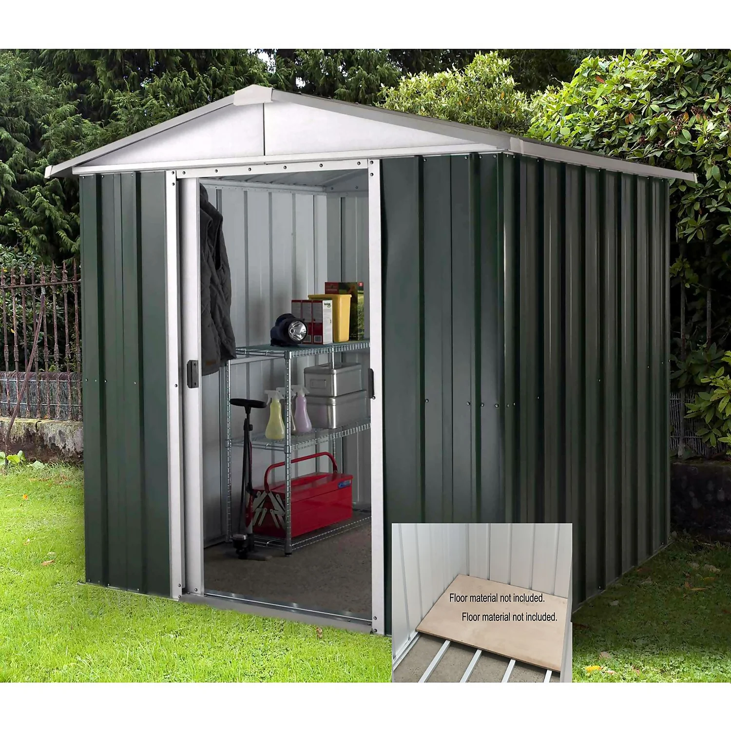 Yardmaster 6x5ft Hercules Deluxe Apex Metal Shed With Floor Frame 1 Yardmaster 6x5ft Hercules Deluxe Apex Metal Shed With Floor Frame
