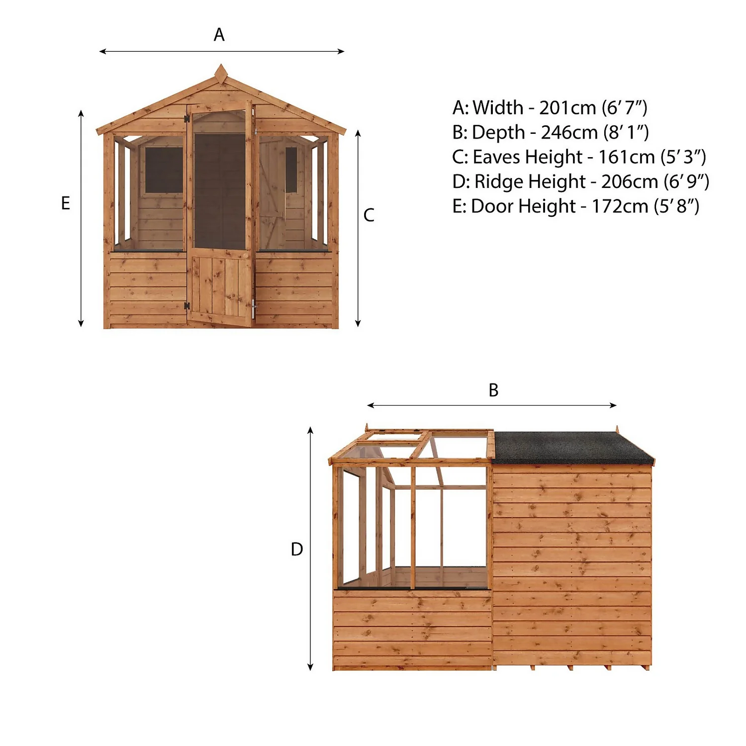 Mercia 8 X 6ft Traditional Apex Combi Greenhouse And Shed 10 Mercia 8 X 6ft Traditional Apex Combi Greenhouse And Shed - Image 10
