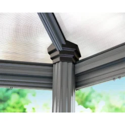Palram - Canopia Roma Hexagonal Garden Gazebo Grey -Garden And Outdoor Goods Store 12821930 1024833174980112
