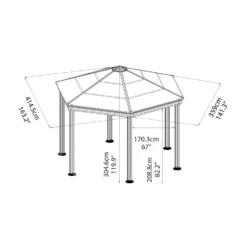 Palram - Canopia Roma Hexagonal Garden Gazebo Grey -Garden And Outdoor Goods Store 12821930 1644833174791166