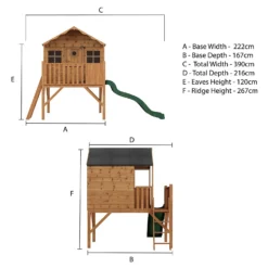 Mercia 14 X 7ft Honeysuckle Wooden Playhouse With Tower And Slide - Installation Included -Garden And Outdoor Goods Store 12822467 1324949332397817