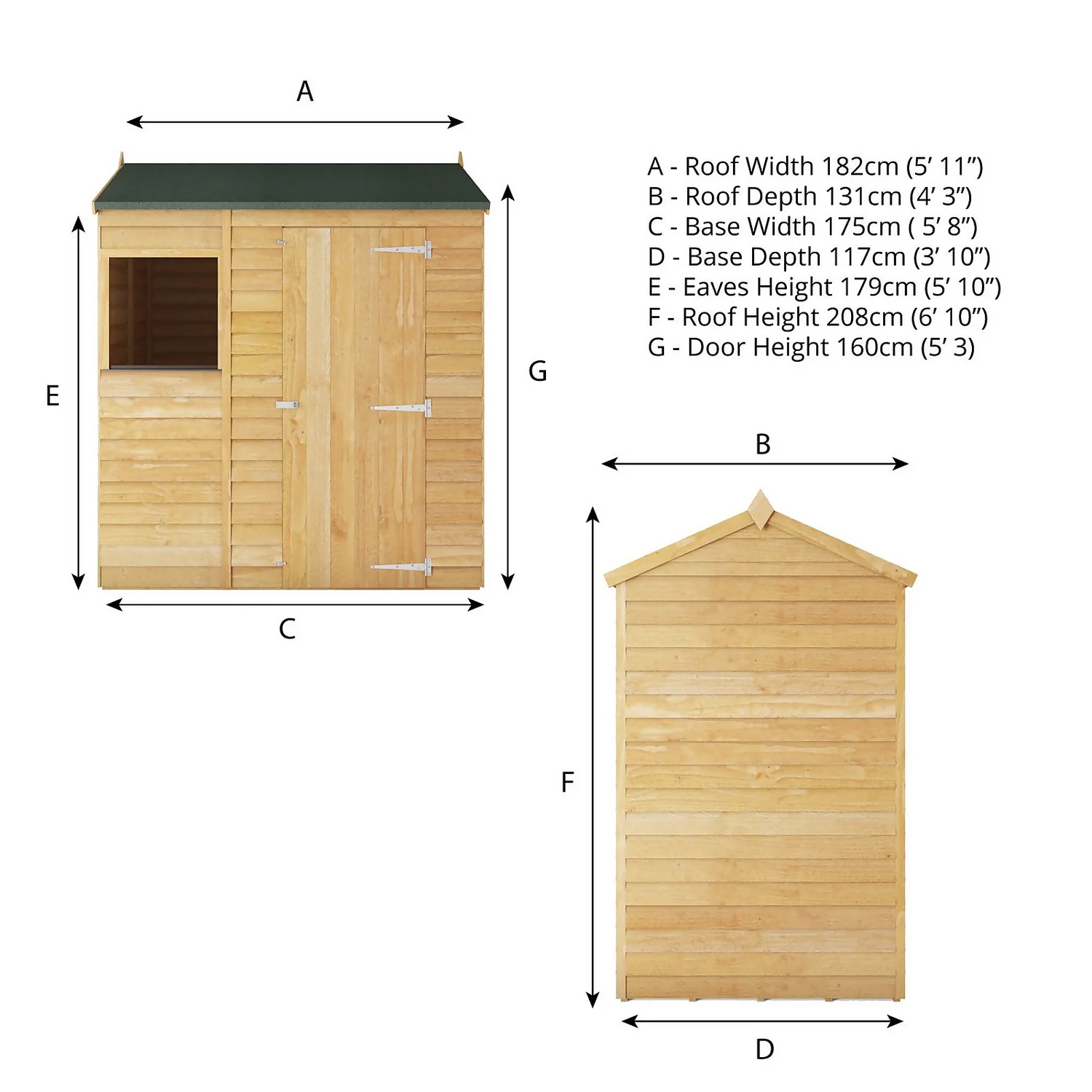 Mercia 6 X 4ft Overlap Reverse Apex Shed - Installation Included 9 Mercia 6 X 4ft Overlap Reverse Apex Shed - Installation Included - Image 9
