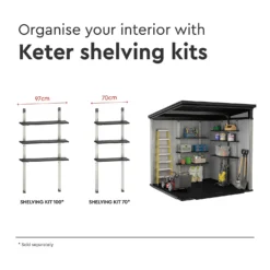Keter Artisan 7 X 7ft Outdoor Garden Storage Pent Shed - Grey -Garden And Outdoor Goods Store 12823640 4485036176845363