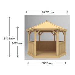 Forest (Installation Included) Thatch Roof Furnished Gazebo - 3.6m - Green -Garden And Outdoor Goods Store 12823704 2554833218574183