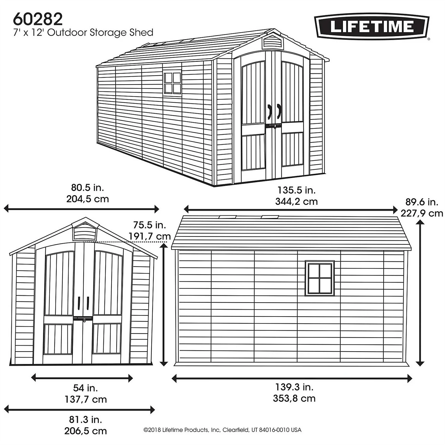 Lifetime 7 X 12ft Outdoor Storage Shed 8 Lifetime 7 X 12ft Outdoor Storage Shed - Image 8