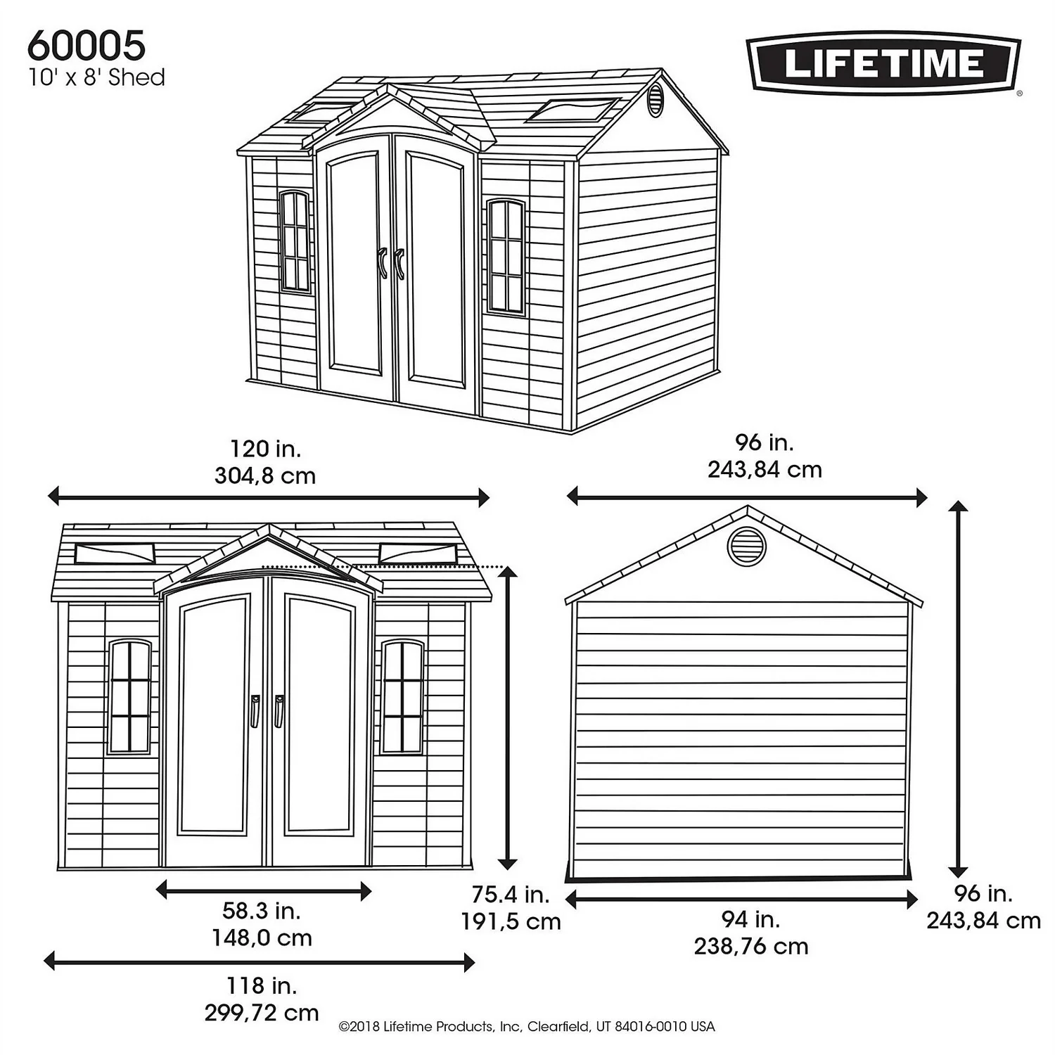 Lifetime 10 X 8ft Outdoor Storage Shed 9 Lifetime 10 X 8ft Outdoor Storage Shed - Image 9