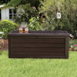 Keter Westwood Outdoor Garden Storage Box 570L - Brown -Garden And Outdoor Goods Store 12828828 1094858568487996
