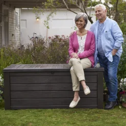 Keter Westwood Outdoor Garden Storage Box 570L - Brown -Garden And Outdoor Goods Store 12828828 1424858568511597