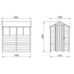 Forest 6 X 4ft Overlap Pressure Treated Apex Shed- 4 Window -Garden And Outdoor Goods Store 12833289 2434833201959823