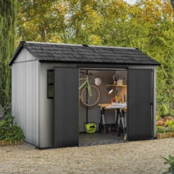 Keter Oakland 11 X 7.5ft Outdoor Garden Apex Storage Shed - Grey -Garden And Outdoor Goods Store 12840588 2825036179562211
