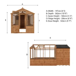 Country Living Grassthorpe 12 X 6ft Traditional Apex Greenhouse Combi Shed Painted + Installation - Thorpe Towers -Garden And Outdoor Goods Store 12881653 1694976288466036