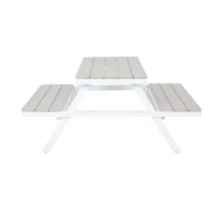 Picnic Bench - White & Grey -Garden And Outdoor Goods Store 12885210 1354846186560357