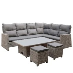 Mortimer Grey Rattan Garden Corner Sofa Set -Garden And Outdoor Goods Store 12887790 1205047776415101