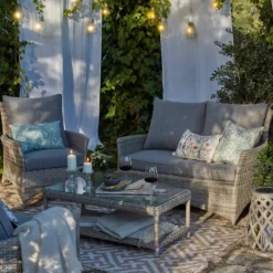 Florence 4 Seater Grey Rattan Garden Sofa Set -Garden And Outdoor Goods Store 12887803 6295061787155885
