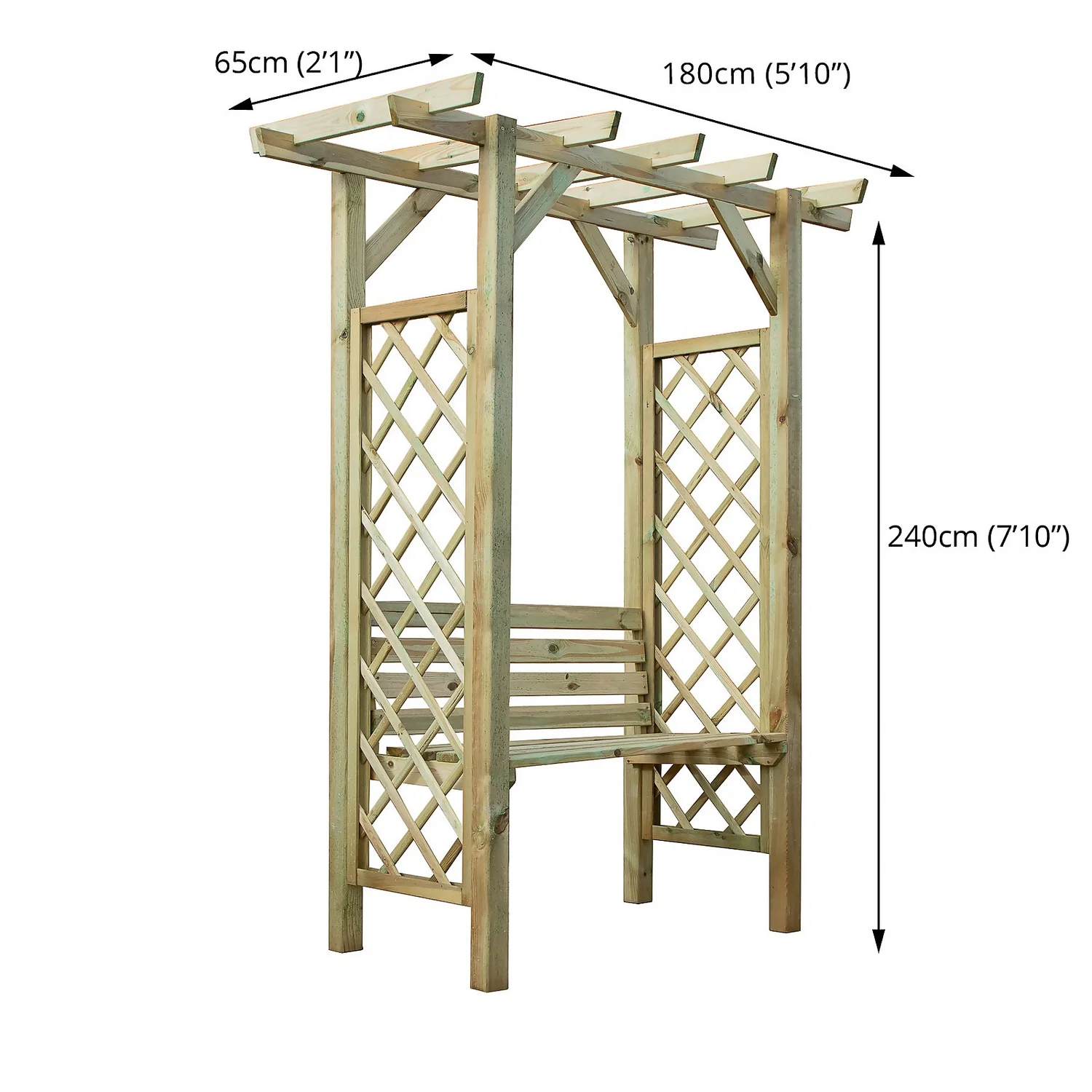 Mercia Pergola Seated Arbour 6 Mercia Pergola Seated Arbour - Image 6