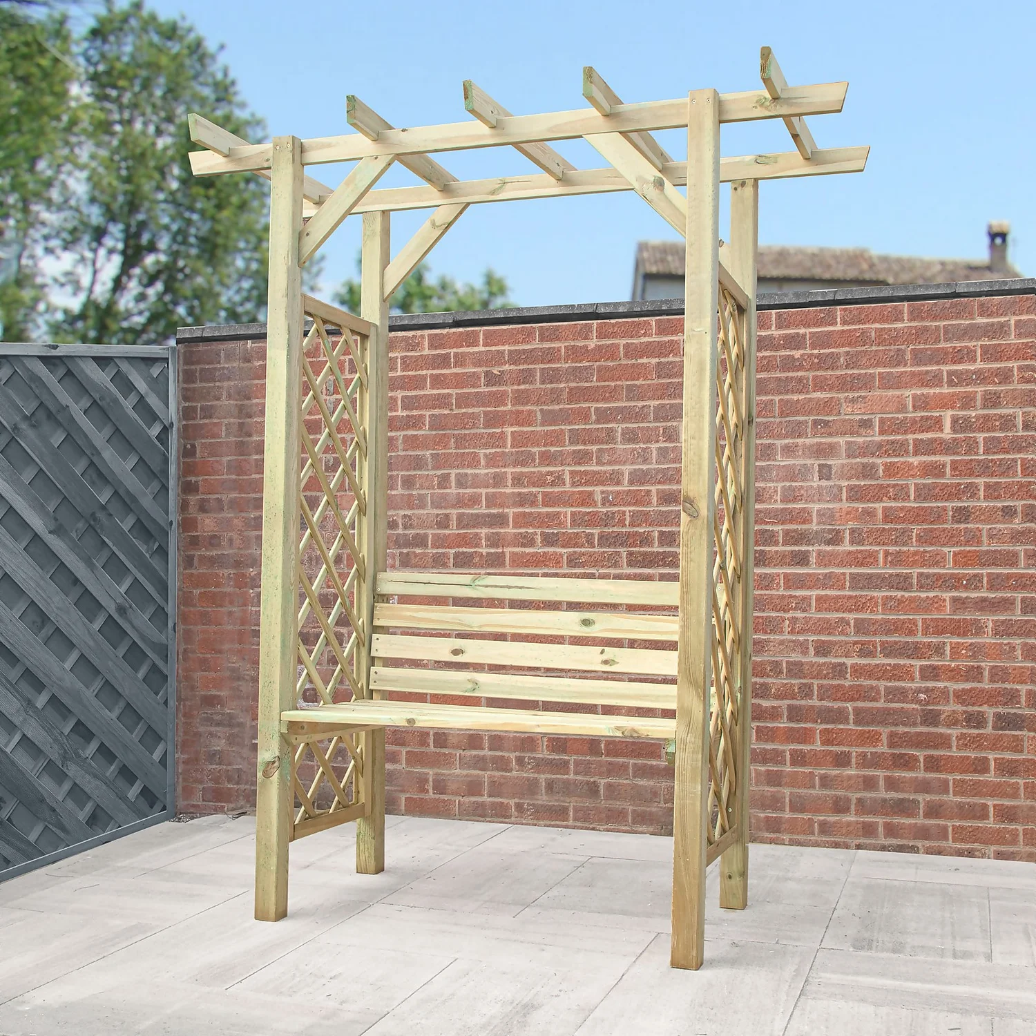 Mercia Pergola Seated Arbour 2 Mercia Pergola Seated Arbour - Image 2