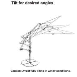 3m Overhanging Parasol - Dark Grey -Garden And Outdoor Goods Store 12888567 1714966185588741