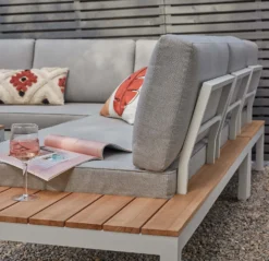 Spirit Metal Garden Corner Sofa Set - Grey -Garden And Outdoor Goods Store 12889918 1174869216203745