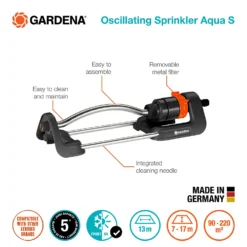 GARDENA Oscillating Sprinkler Aqua S -Garden And Outdoor Goods Store 13043399 1354907564242398