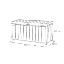 Keter Ace Outdoor Garden Storage Box 124 X 55 X 62.5 Cm - Grey And Black -Garden And Outdoor Goods Store 13432924 1804947994784994