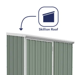 Absco 5 X 3ft Space Saver Metal Pent Shed - Green -Garden And Outdoor Goods Store 13440828 3484929164219292