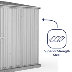 Absco 7.5 X 5ft Space Saver Metal Pent Shed - Zinc -Garden And Outdoor Goods Store 13440831 3454929185766519