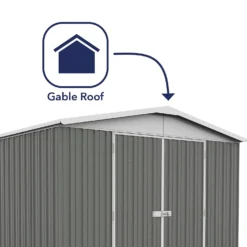 Absco 10x12ft Regent Metal Apex Shed - Grey -Garden And Outdoor Goods Store 13440862 1634929163762539