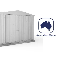 Absco 10 X 15ft Utility Workshop Apex Metal Shed - Zinc -Garden And Outdoor Goods Store 13440863 1814929163975179
