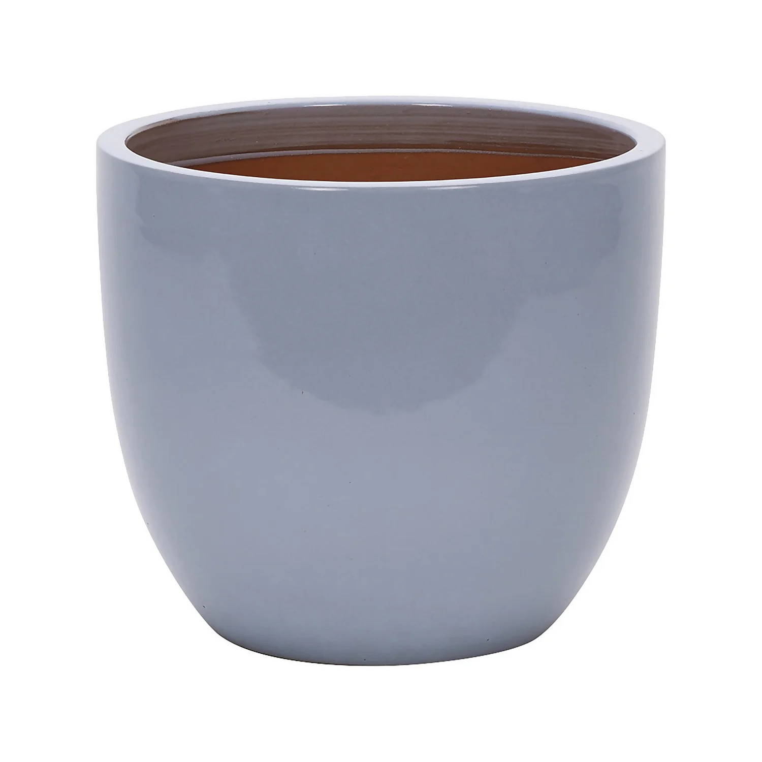 Glazed Blue Heritage Egg Pot - 32cm 1 Glazed Blue Heritage Egg Pot - 32cm