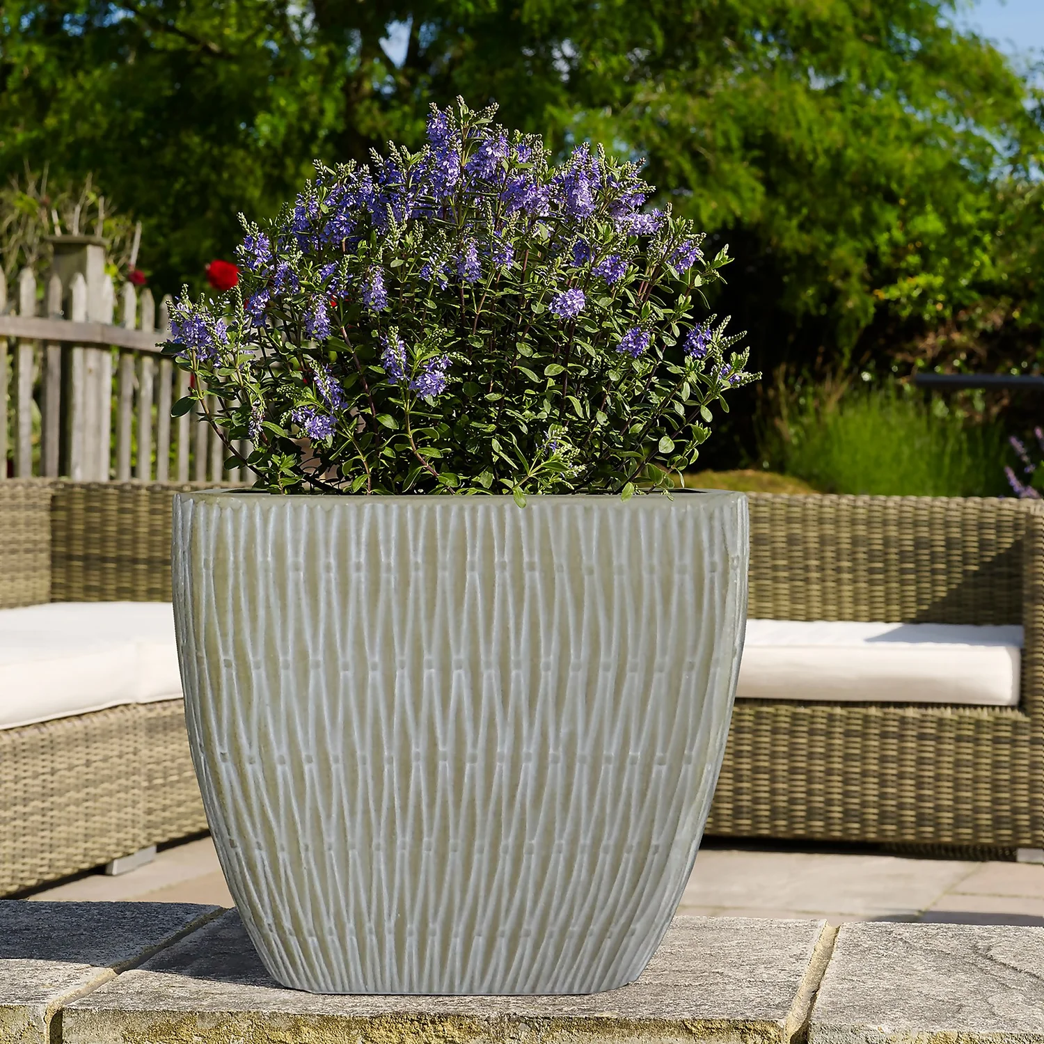 House Beautiful Roma Weave Square Pot Sand - 37cm 2 House Beautiful Roma Weave Square Pot Sand - 37cm - Image 2