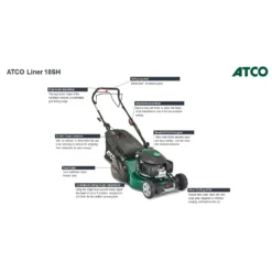 Atco 145cc Liner 18SH Petrol Lawn Mower - 46cm -Garden And Outdoor Goods Store 13486585 1594932690022221