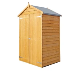 Shire 4x3ft Overlap Double Door Garden Tool Shed With Shelves