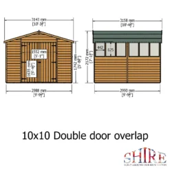 Shire 10 X 10ft Double Door Overlap Garden Shed -Garden And Outdoor Goods Store 13505230 2144926473655921
