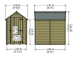 Shire 6 X 4ft Pressure Treated Overlap Garden Shed -Garden And Outdoor Goods Store 13505232 9984933761885342