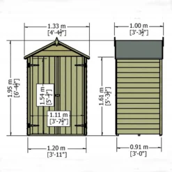 Shire 4x3ft Pressure Treated Double Door Overlap Garden Shed -Garden And Outdoor Goods Store 13505241 1084926475333365