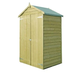 Shire 4x3ft Pressure Treated Double Door Overlap Garden Shed