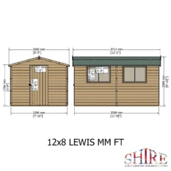Shire 12 X 8ft Lewis Garden Shed - Including Installation -Garden And Outdoor Goods Store 13505257 5914926479005767
