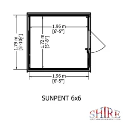 Shire 6 X 6ft Sun Pent Shed - Including Installation -Garden And Outdoor Goods Store 13505280 1964931994369048